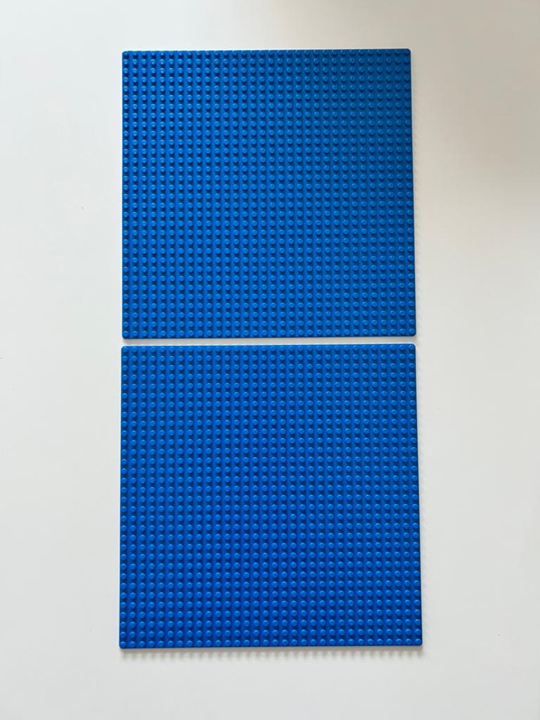 Plaque de base Lego bleue (2x), Lego, Plaque de base, Comme neuf, Complet