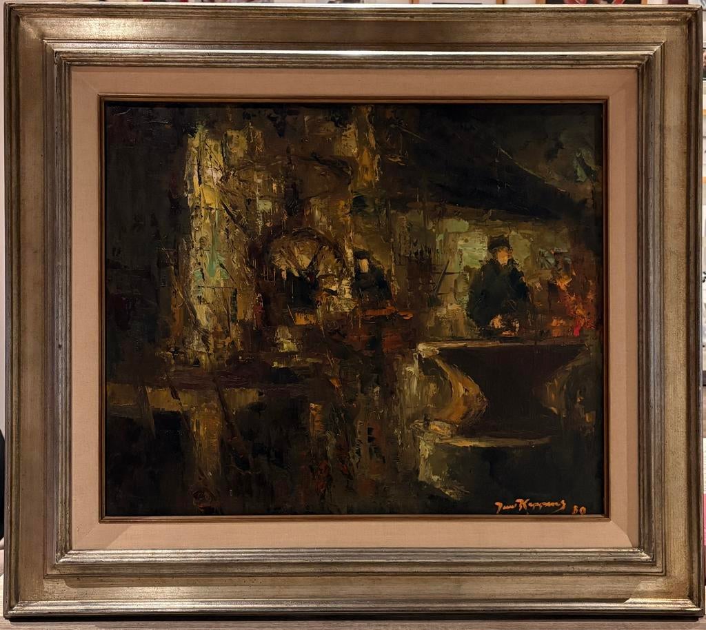 Jules Juul Keppens schilderij olieverf op canvas, Antiek en Kunst, Kunst | Schilderijen | Klassiek, Ophalen