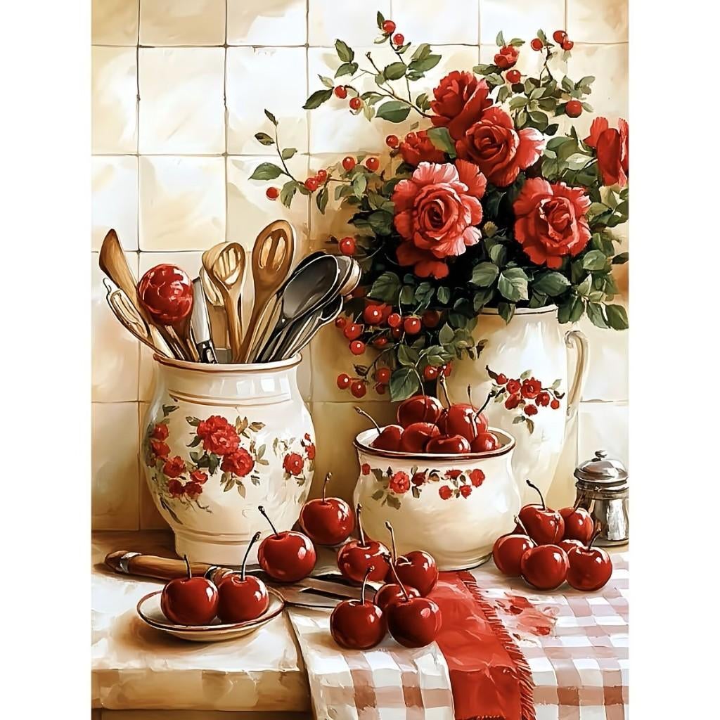 nr 3 Diamond Painting keuken decoratie 50x40cm (vierkant), Verzenden, Overige thema's, Nieuw, Overige materialen