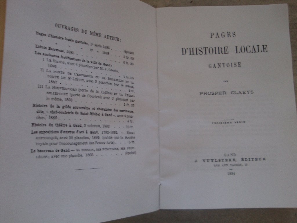 PAGES D'HISTOIRE LOCALE GANTOISE III, Ophalen of Verzenden, Gelezen