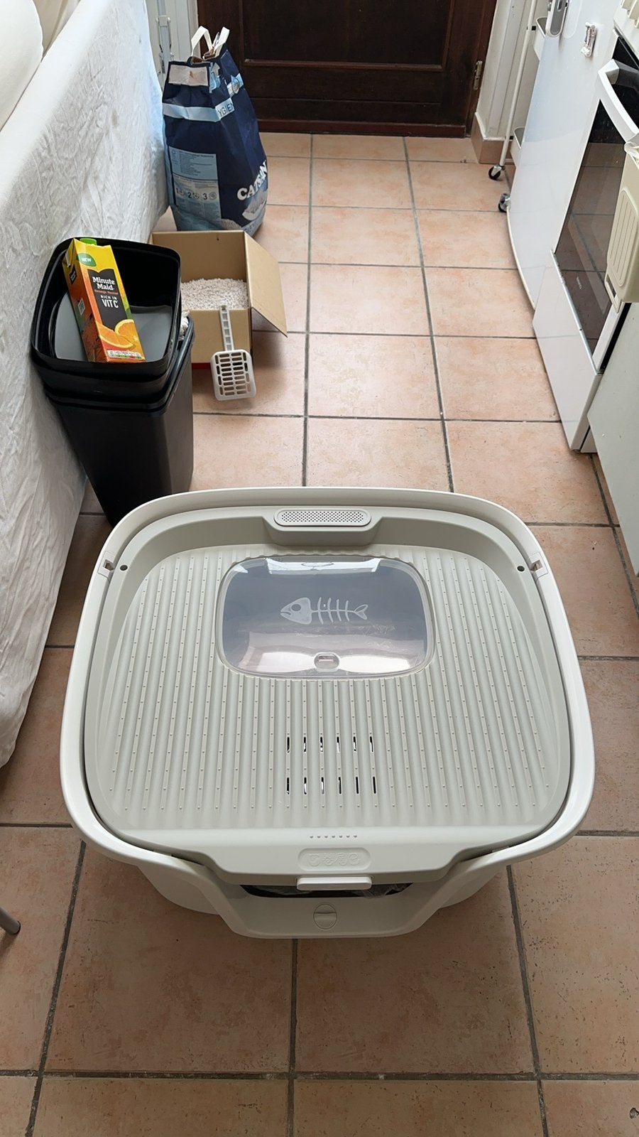 Zeer grote kattenbak, Animaux & Accessoires, Enlèvement ou Envoi, Comme neuf, Ouvert