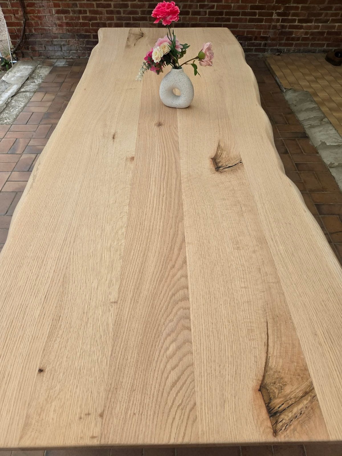 Boomstamtafel rustiek eiken- 230cm nieuw, Ophalen of Verzenden