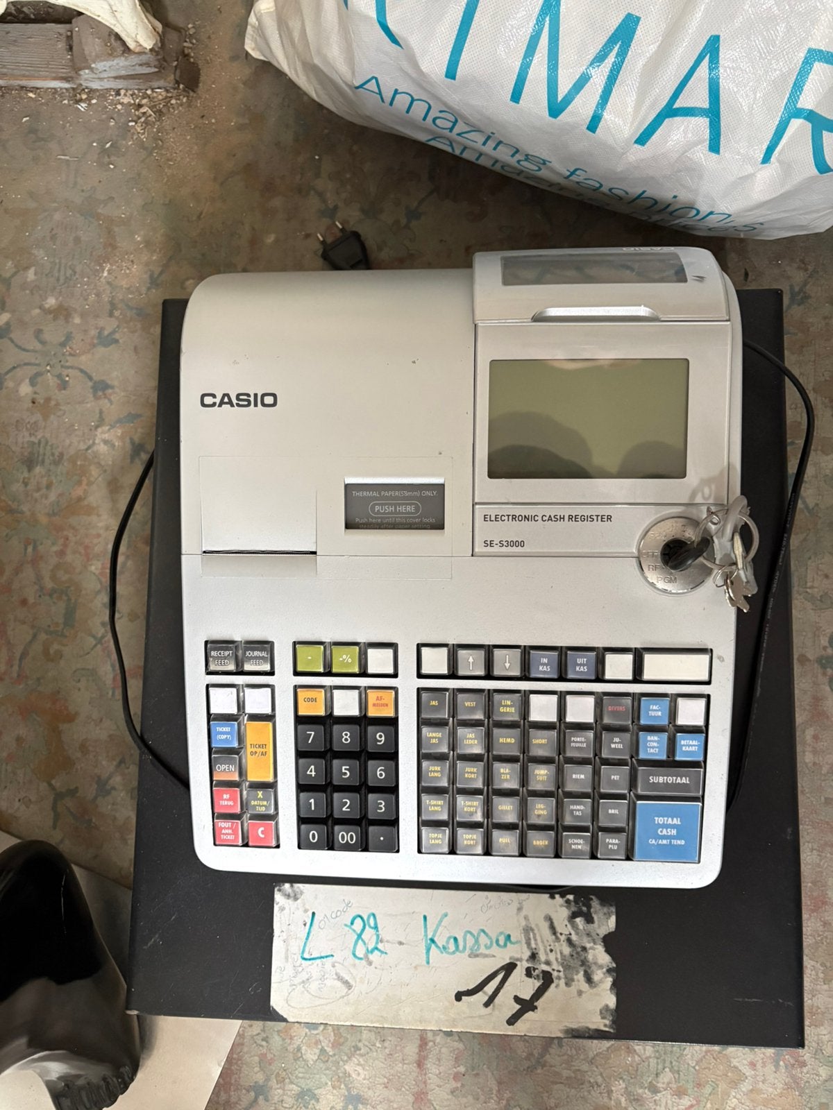 Casio SE-S3000 Elektronische Kassa (Inclusief Sleutels), Collections, Appareils électroniques, Enlèvement