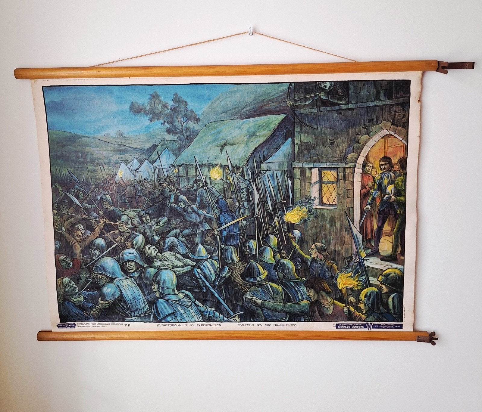 Ancienne plaque d'école n 11 « Sacrifice de soi 600 franchi, Enlèvement ou Envoi, Histoire