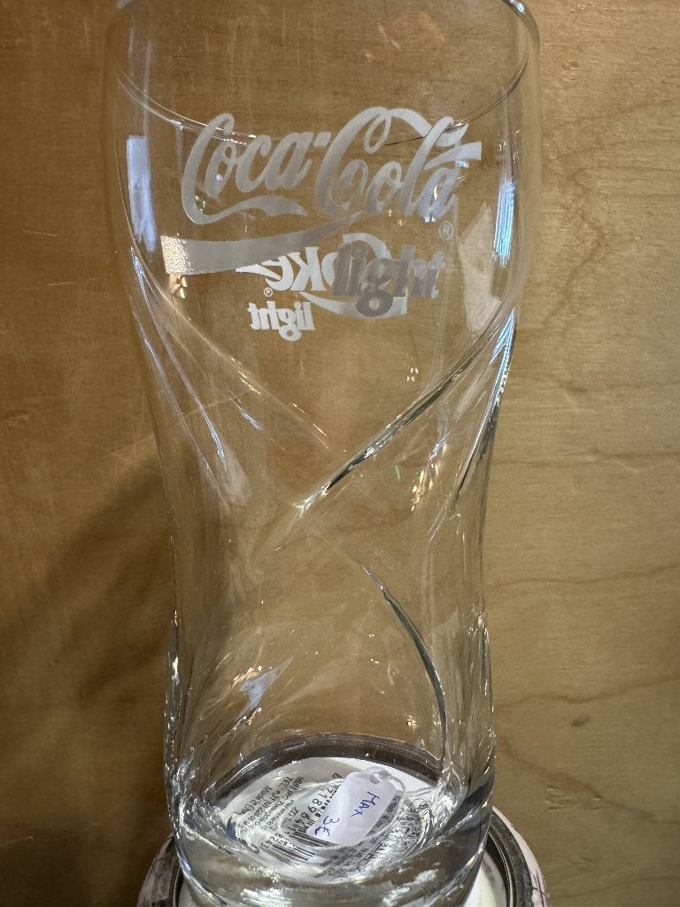 Coca-Cola & Coke Light verzamelglas – twist/spiraal design, Ophalen of Verzenden, Gebruikt, Frisdrankglas