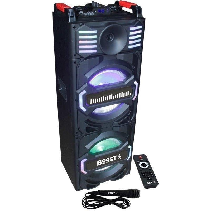 Boost-Stupdj10 actieve karaoke speaker met 2 x 25 Cm speaker, Enlèvement ou Envoi, Neuf, Micro(s)