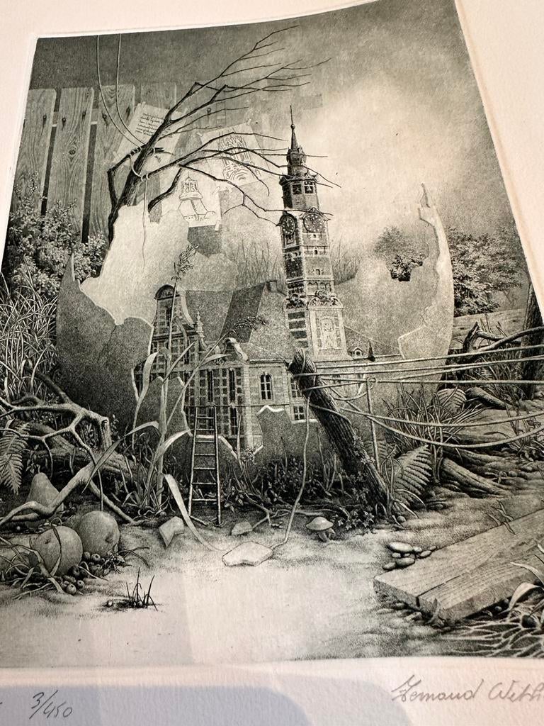 Gravure de Fernand Withofs - numérotée, Antiquités & Art, Enlèvement