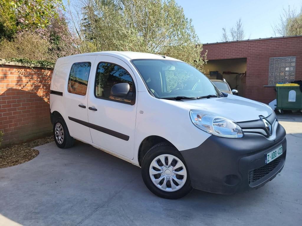 Renault Kangoo 1.2TCe 3-zit ~ btw ~ full historiek, Auto's, Voorwielaandrijving, Stof, Renault, Wit