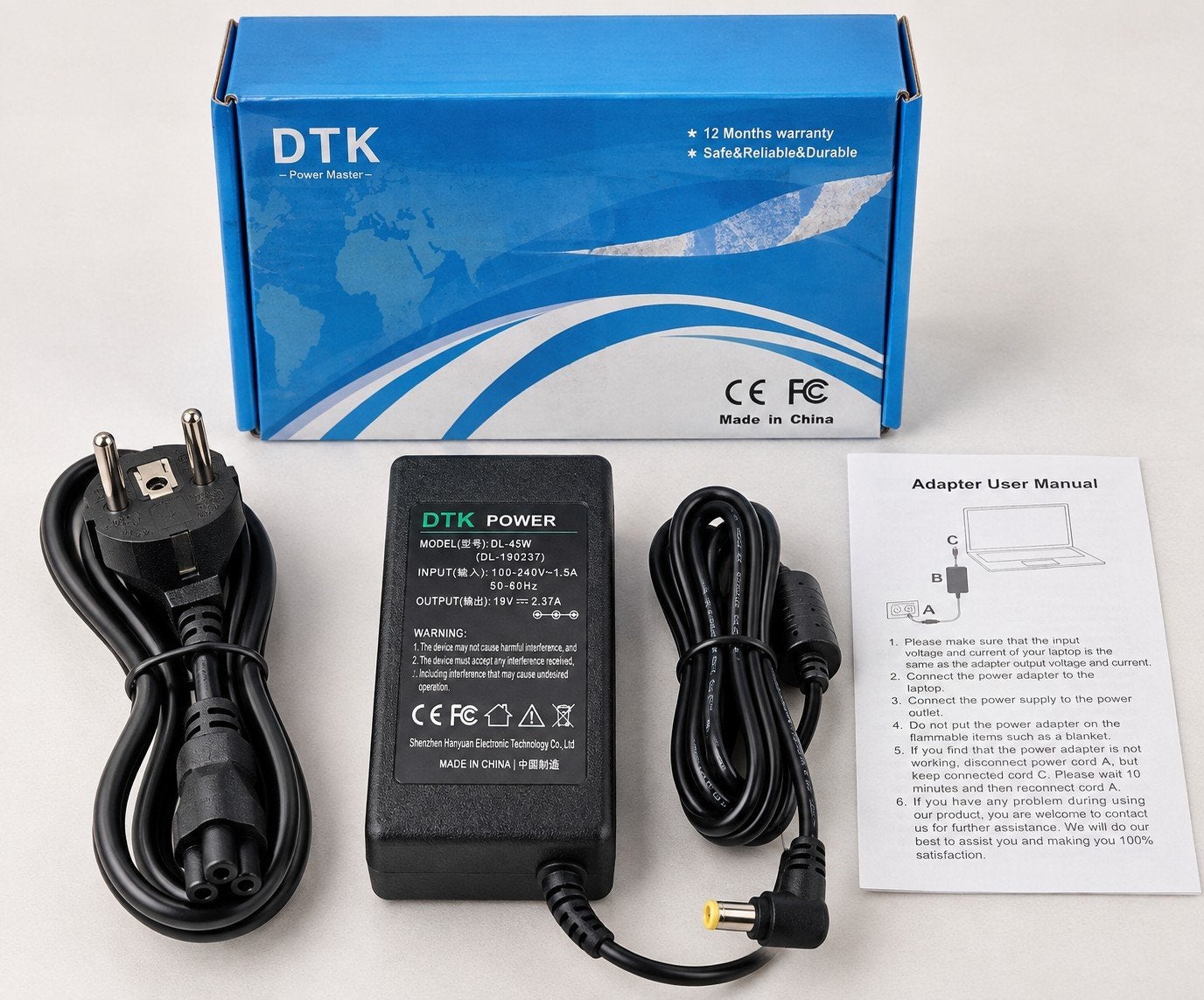 Chargeur pour ordinateur portable DTK Power DL-45W 19V 2.37A, Enlèvement ou Envoi, Null, Null, Null