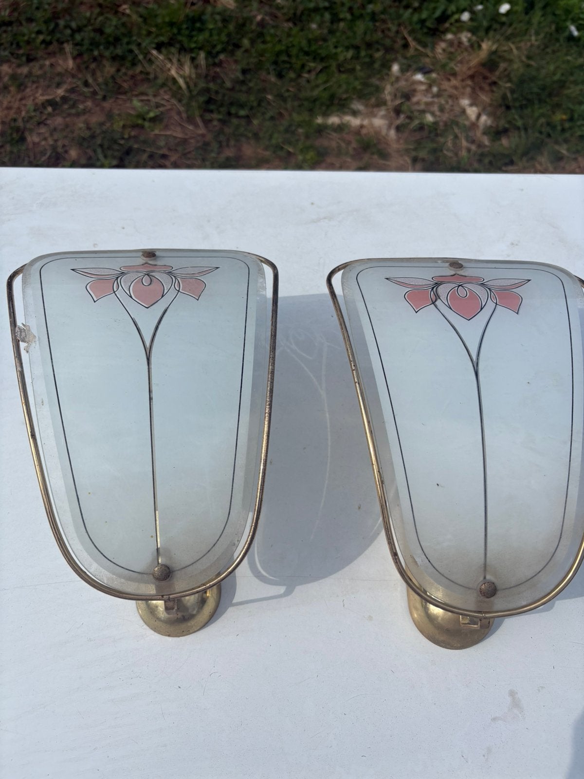 Lampes murales Art Déco Vintage Lakro Amstelveen - lot de 2, Maison & Meubles, Lampes | Appliques, Verre, Applique murale, Comme neuf