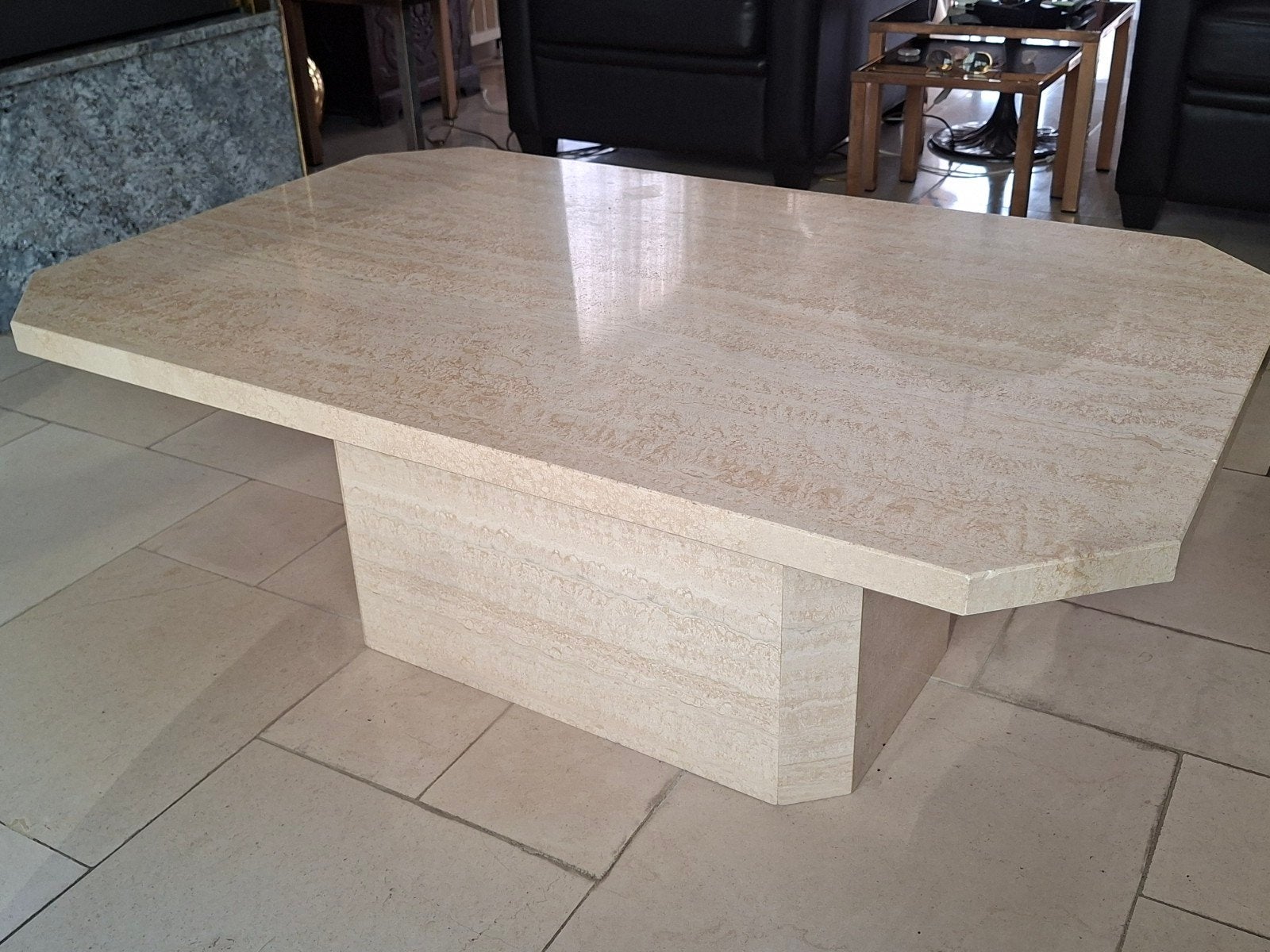 table basse en travertin, Maison & Meubles, Enlèvement