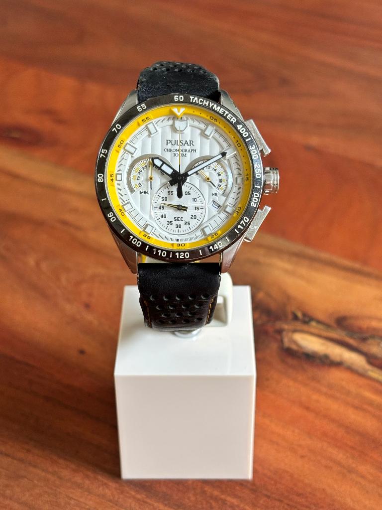 Pulsar Chronograph, Handtassen en Accessoires, Horloges | Heren, Seiko, Staal, Polshorloge, Ophalen of Verzenden