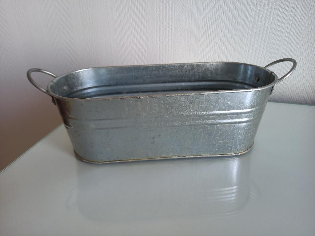 zinken plantenmandje, Ophalen of Verzenden, Zo goed als nieuw, Balkon, Metaal