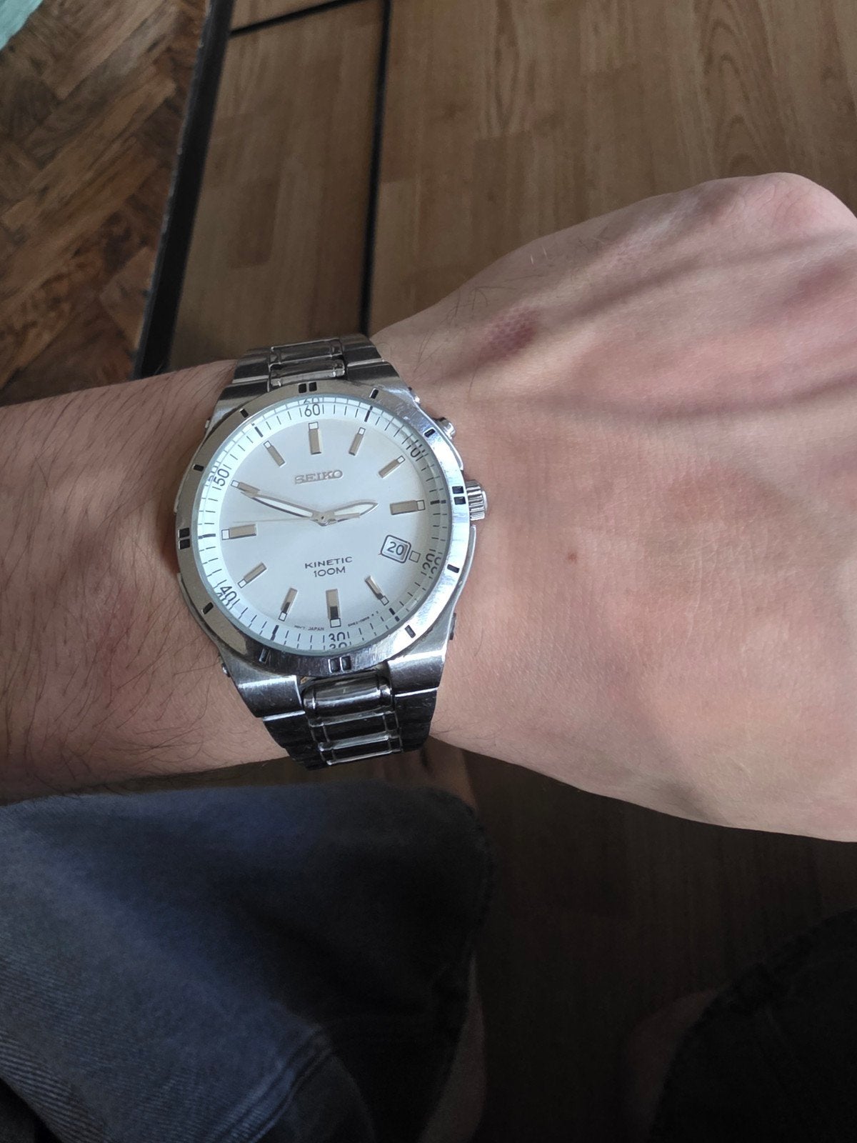 Seiko Kinetic 100M, Bijoux, Sacs & Beauté, Enlèvement ou Envoi, Acier, Acier, Seiko
