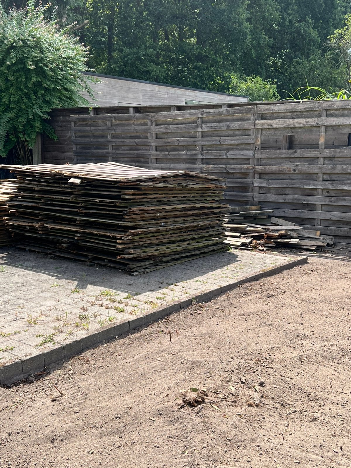 Gratis afvalhout - oude schuttingen, Tuin en Terras, Schuttingen, Ophalen, Gebruikt, Hout