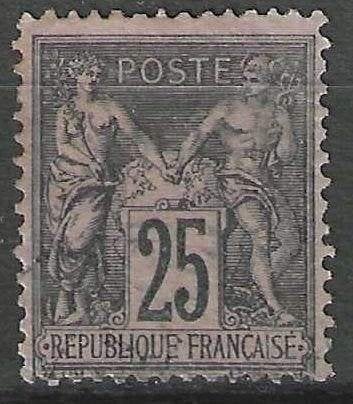 Frankrijk 1884/1890 - Yvert 97 - Type Sage - 25 c. (ST), Verzenden, Gestempeld