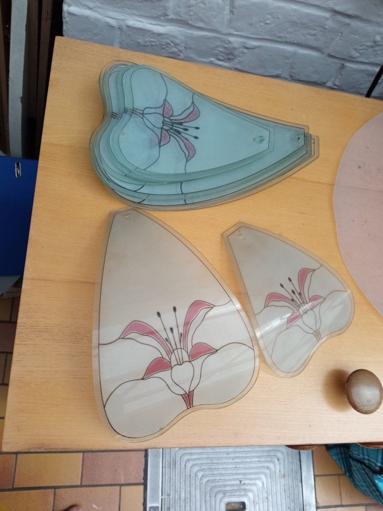 Glas voor vintage lamp, Ophalen, Gebruikt, Glas