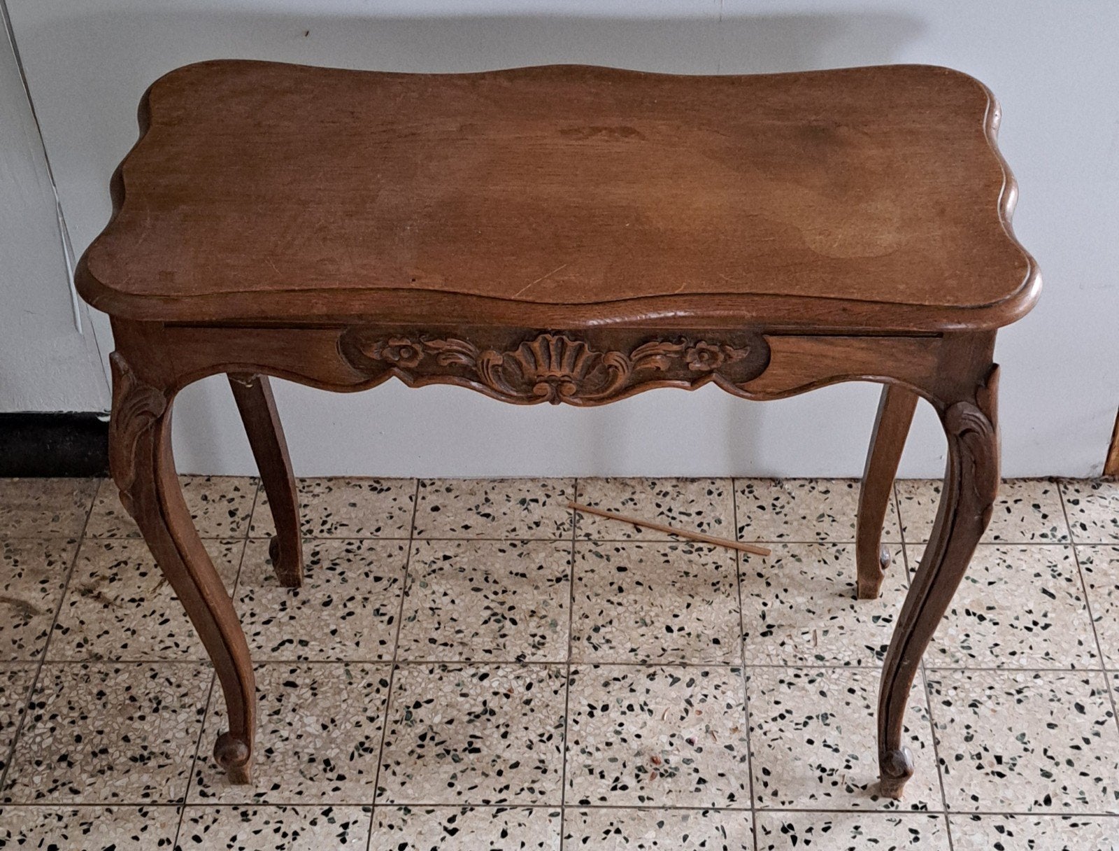 table console ancienne de style Louis XV / baroque en bois, Antiquités & Art