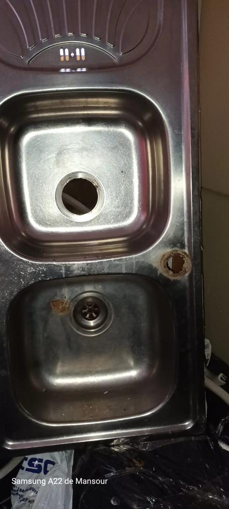 Dubbele keukenspoelbak te koop, Huis en Inrichting, Keuken | Keukenelementen, Ophalen, Zo goed als nieuw