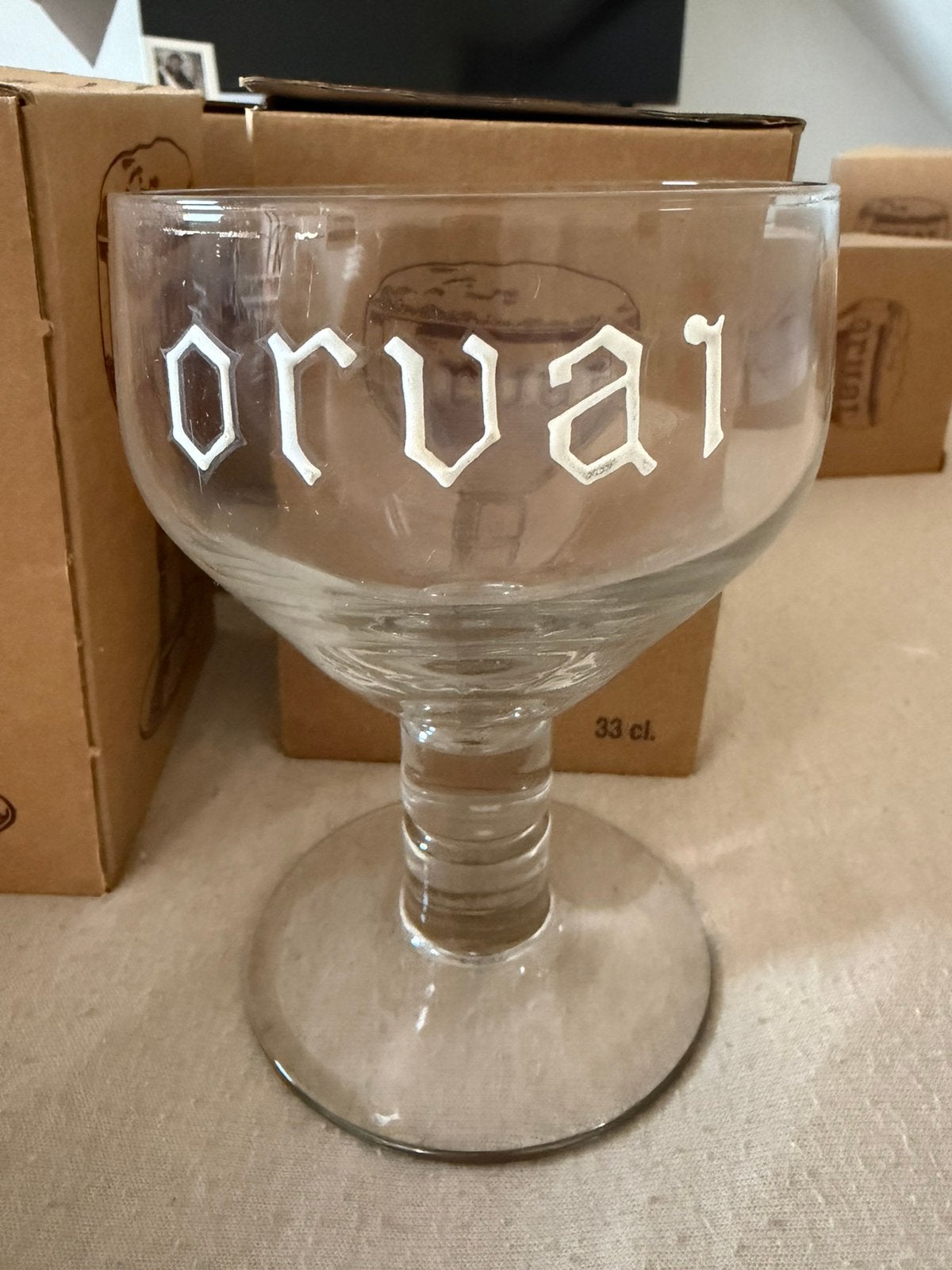 Verre Orval émaillée blanc, Ophalen, Gebruikt, Bierglas