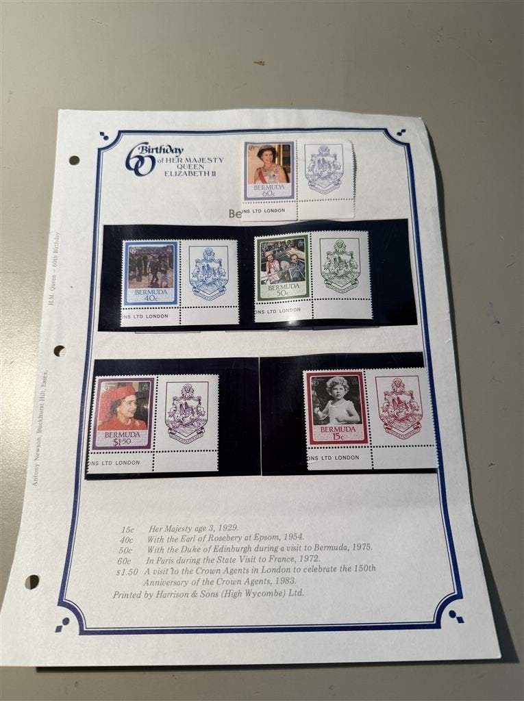 Queen elizabeth II - 60th birthdate bermuda postzegels, Postzegels en Munten, Postzegels | Europa | UK, Ophalen of Verzenden, Postfris