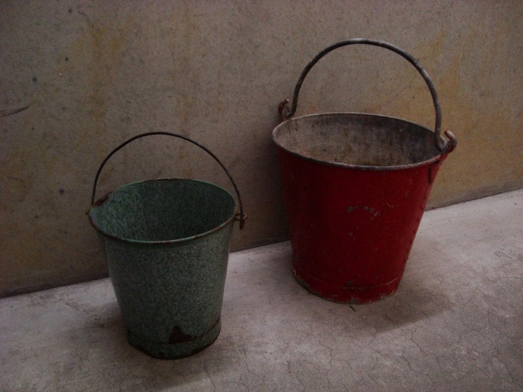 seaux galvanisé vintage, Maison & Meubles, Enlèvement, Utilisé, Autres matériaux, Avec poignée