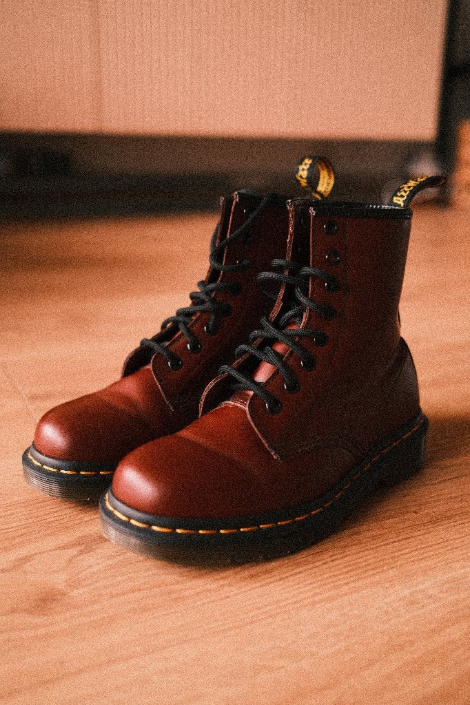 Dr. Martens  1460 Smooth Leren Veterlaarzen in Cherry Red, Ophalen, Overige kleuren, Lage of Enkellaarzen, Dr. Martens