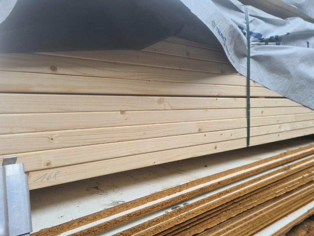 Cls balken 3.9 m nieuw, Doe-het-zelf en Bouw, Hout en Planken, Ophalen, 25 tot 50 mm, Grenen, Nieuw