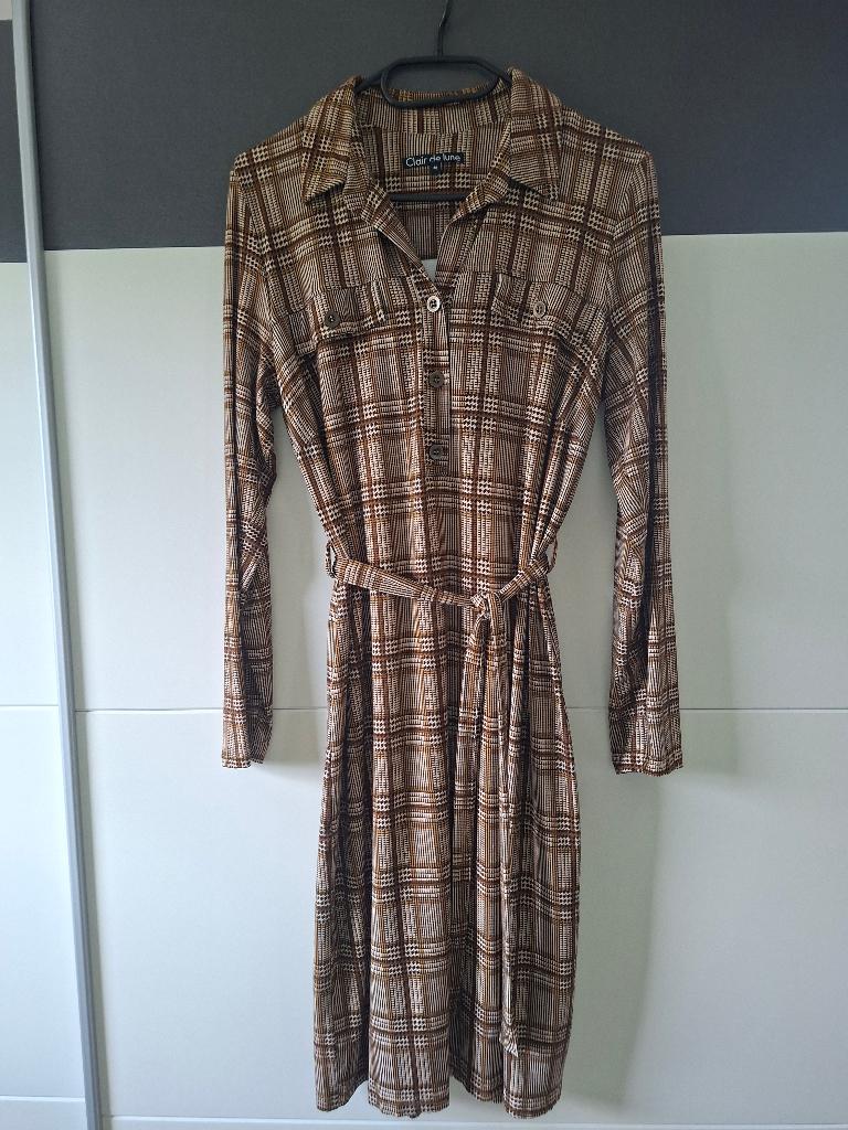 Jurk, Clair de Lune., Kleding | Dames, Jurken, Bruin, Zo goed als nieuw, Knielengte, Claire de lune
