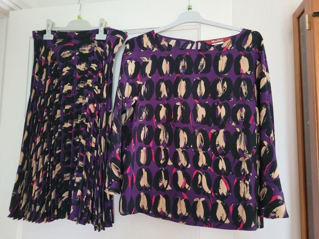 rok en bloes 38, Maat 38/40 (M), Paars, Max Mara, Ophalen of Verzenden
