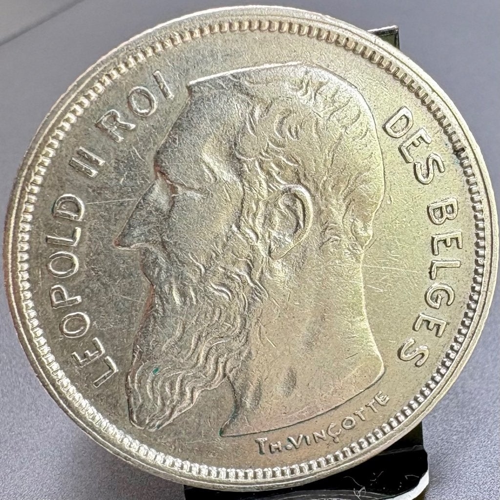 2 Francs - Brede Baard - LeopoldII - 1909 - zilver, Ophalen of Verzenden, Zilver, Zilver