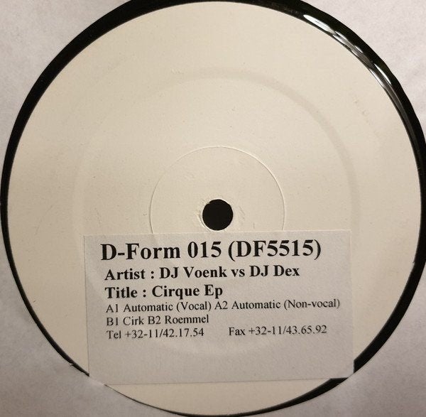 DJ Voenk vs. DJ Dex - Cirque EP, Ophalen of Verzenden, Zo goed als nieuw, Techno, EP