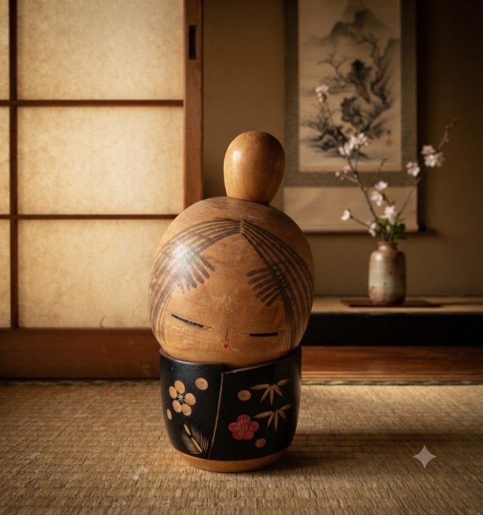 Sho Chiku Bai vintage kokeshi van Sugai Sato (24 cm), Antiek en Kunst, Kunst | Niet-Westerse kunst, Hout, 24 cm, Verzenden, Japan