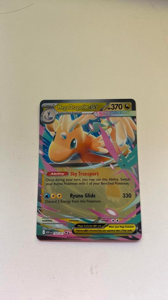 Mega dragonite ex!, Ophalen of Verzenden, Zo goed als nieuw, Losse kaart, Foil
