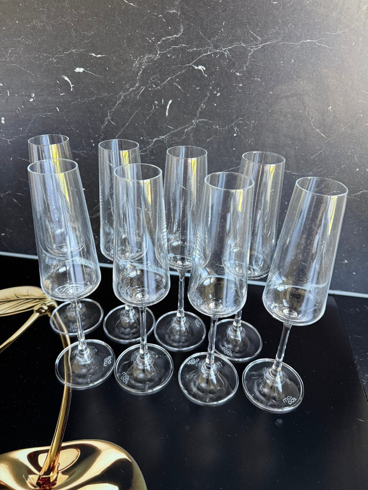 Set van 8 cava- / champagneglazen Moods, Ophalen, Zo goed als nieuw, Overige typen