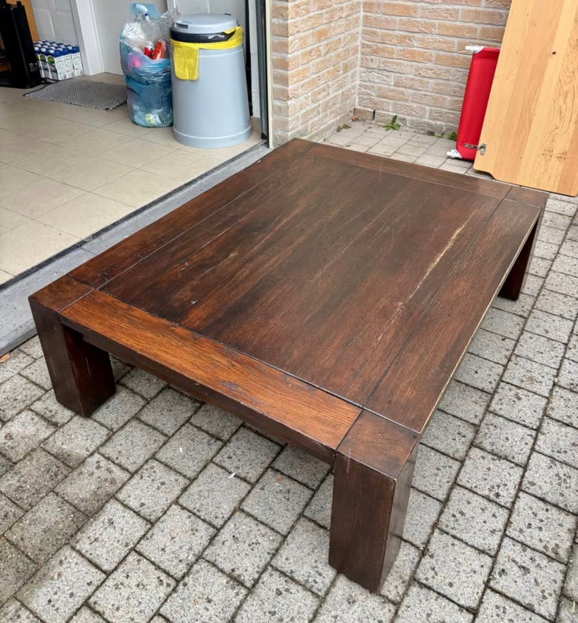 Massief houten salontafel, Maison & Meubles, Enlèvement, Comme neuf