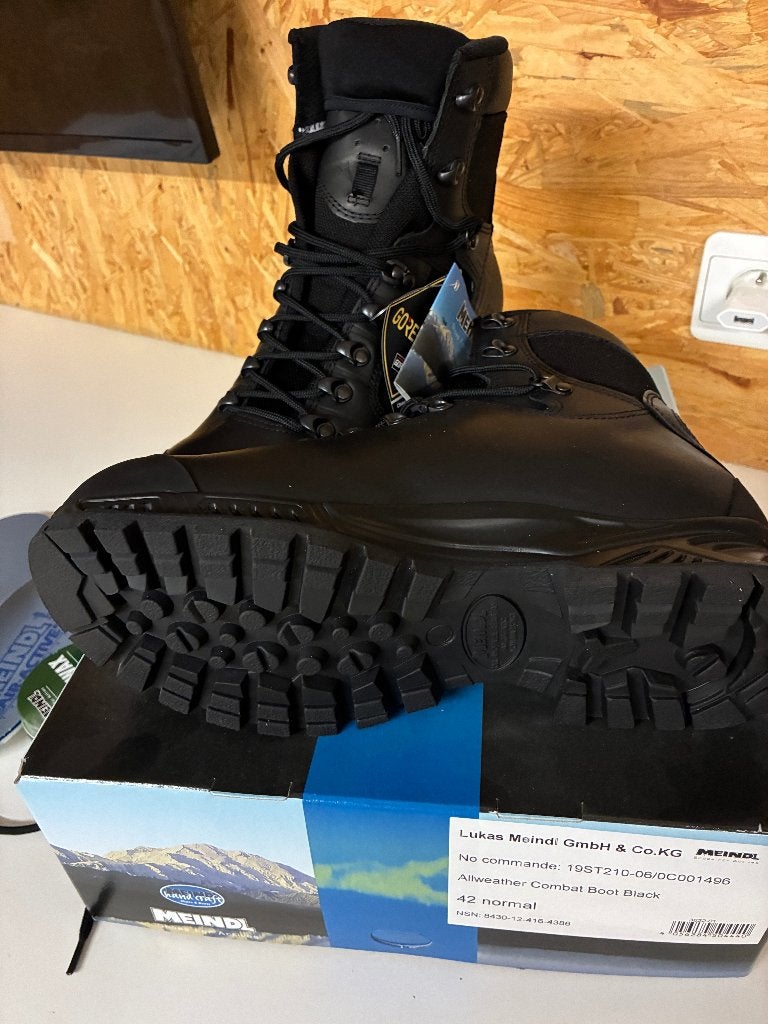 NIEUWE Meindl Allweather Combat Boot Black Maat 42, Sport en Fitness, Ophalen of Verzenden, Nieuw