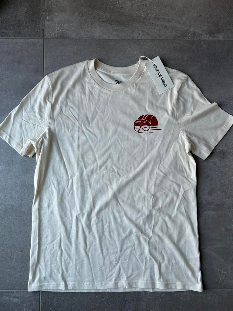 Vive le vélo - Ecru T-shirt heren. Maat M. Nieuw, Ophalen of Verzenden, Nieuw, Maat 48/50 (M), Beige