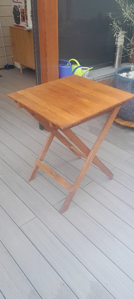 Table d apoint teck, Maison & Meubles, Carré, Enlèvement, Utilisé, 60 cm ou plus