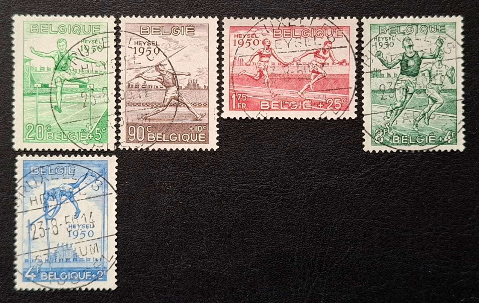 België: OBP 827/31 (●) Atletiekkampioenschappen 1950., Met stempel, Frankeerzegel, Ophalen of Verzenden, Gestempeld