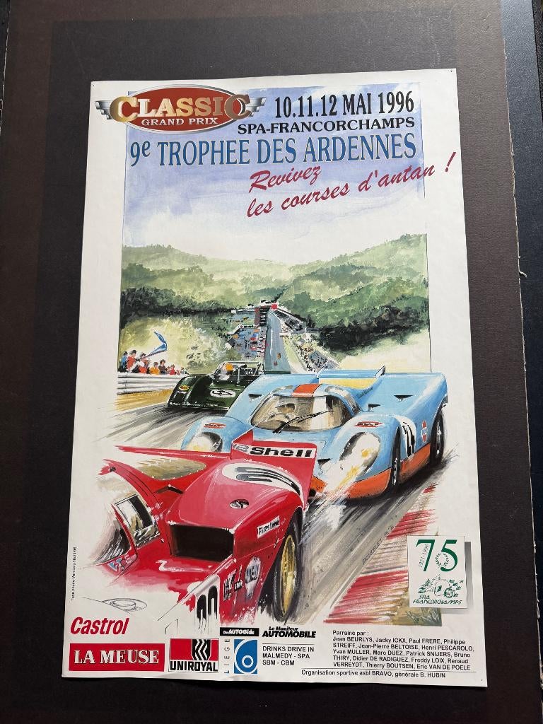 affiche Trophée des Ardennes Francorchamps 1996  Gulf, Enlèvement ou Envoi, Voitures
