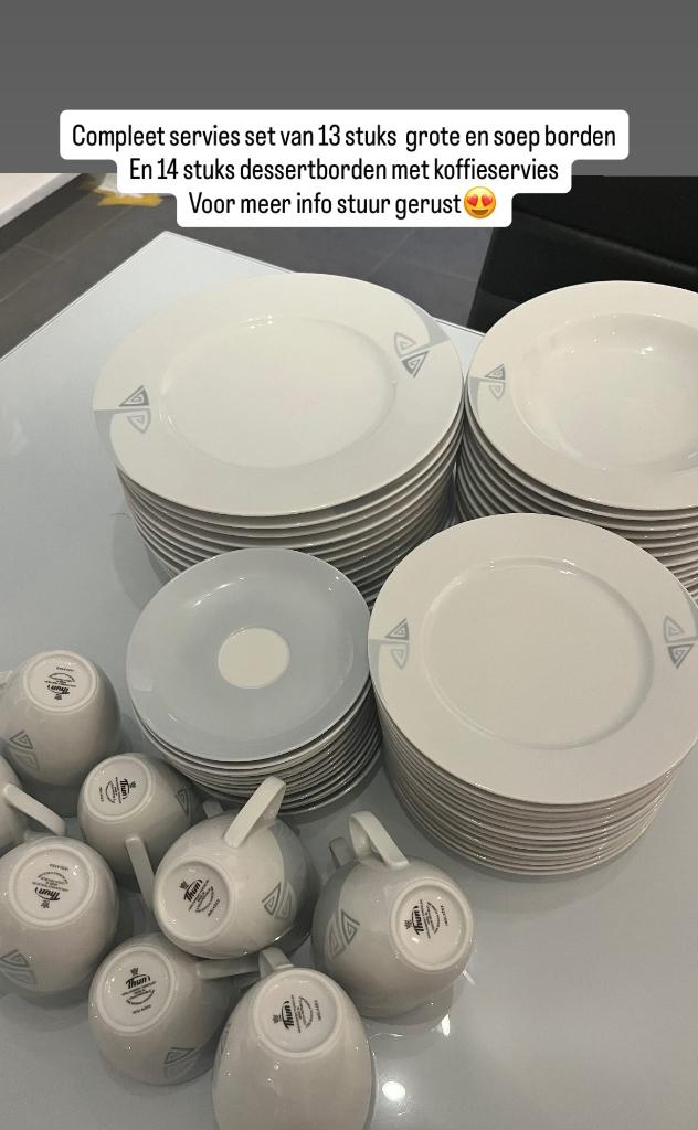 Servies, Huis en Inrichting, Ophalen, Overige materialen, Gebruikt, Overige stijlen