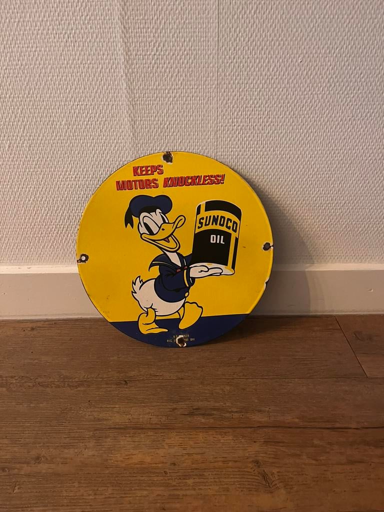 Mooi suncolo oil emaille reclame bordje, Ophalen of Verzenden