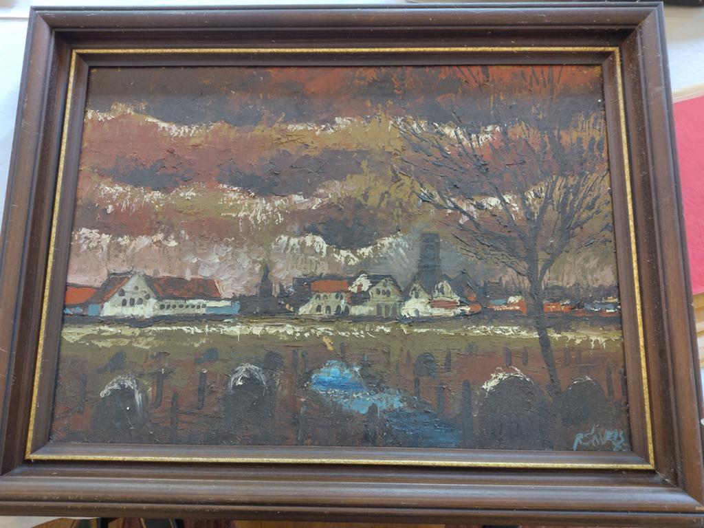 Schilderij van Damme gemaakt door Renaat Savels, Antiek en Kunst, Ophalen