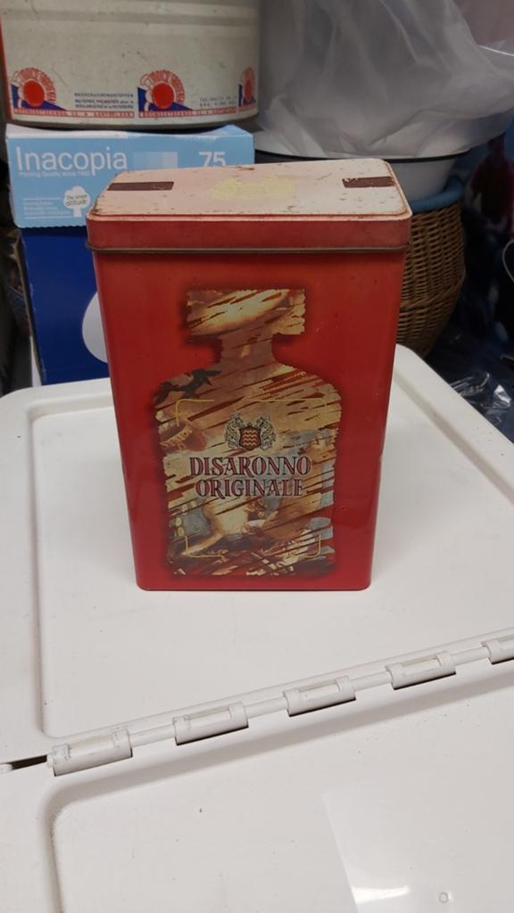 Vintage ijzeren blik met deksel, Enlèvement