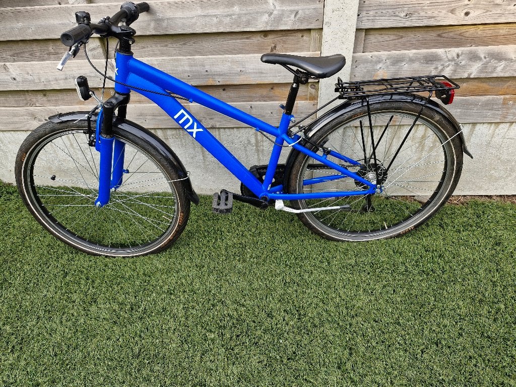 Jongens fiets MX blauw, Fietsen en Brommers, Velgrem, MX, Zo goed als nieuw, Handrem