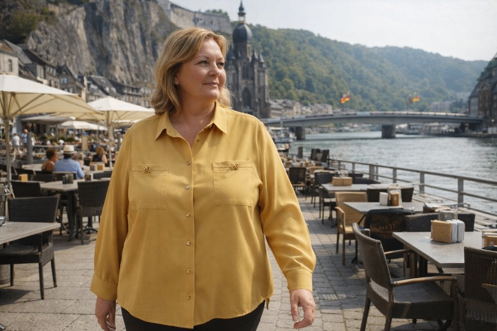 M175. Chemisier femme Devernois – Taille 48, Ophalen of Verzenden, Zo goed als nieuw, Maat 46/48 (XL) of groter, Overige kleuren