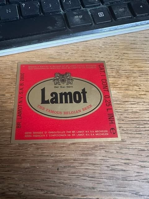 Label Lamot : la célèbre bière belge, Enlèvement ou Envoi, Neuf, Autres types, Autres marques