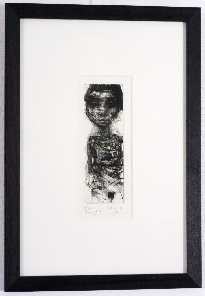 Sam Dillemans - Ets, Ophalen, Portret, Genummerd, 1950 - 1999