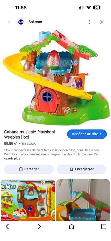 Cabane magique des Weebles Playskool vintage, Kinderen en Baby's, Ophalen of Verzenden, Zo goed als nieuw